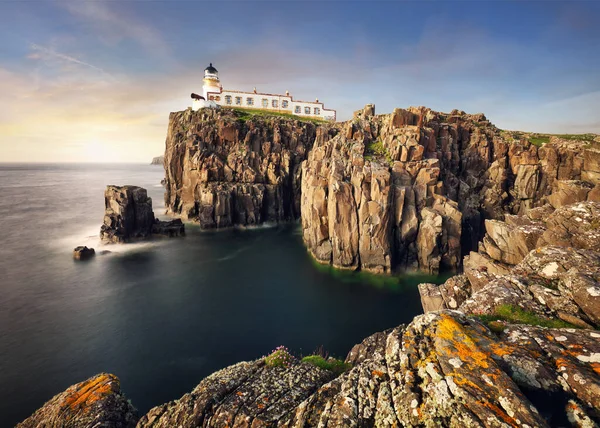 Scotland Landscape Sea Coast Cliff Sunset Neist Point Isle Skye —  Fotos de Stock