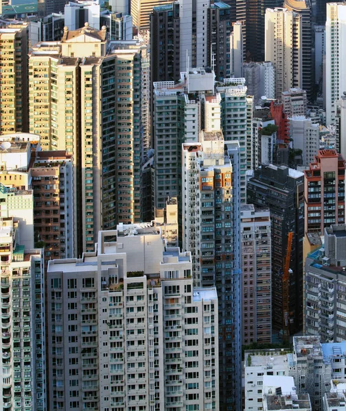 Detail view of residential buiilding in Hong Kong