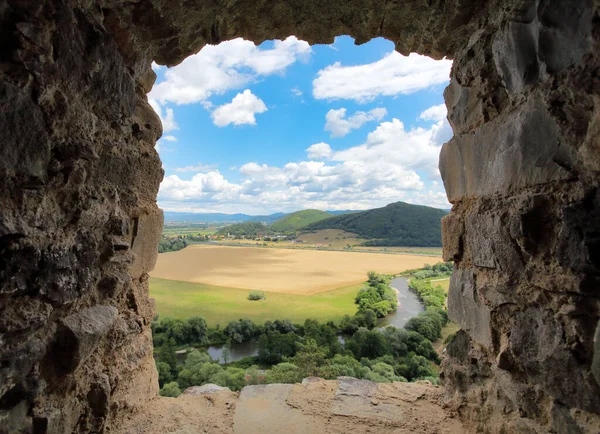 Window Castle Reviste Slovakia — Stockfoto