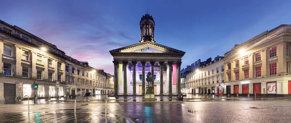 Panorma Galerii Sztuki Nowoczesnej Goma Glasgow Nocy Szkocja Glasgow Jest — Zdjęcie stockowe