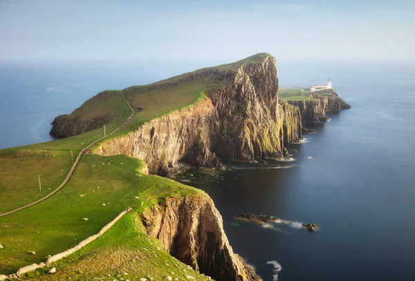 Scotland Landscape Sea Coast Cliff Sunset Neist Point Isle Skye — Stock fotografie