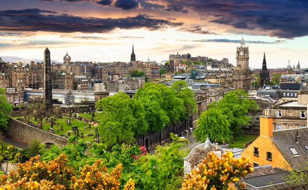 Edinburgh Castle Scotland Sunset — Foto de Stock