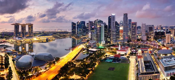 Singapore Skyline Vista Arranha Céus Marina Bay — Fotografia de Stock