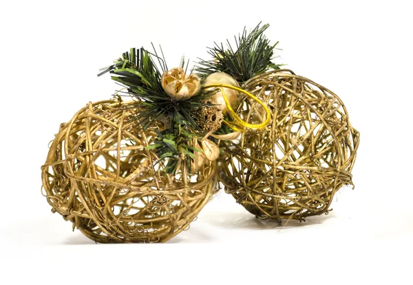 arka plan olmadan iki wattle Noel ağacı süsle