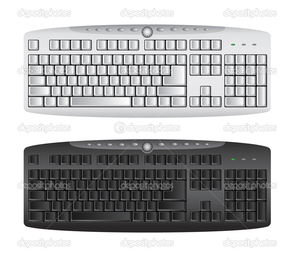 Computer keyboard in white and black color