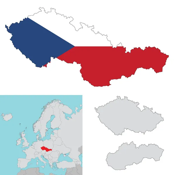 Tsjecho-Slowakije — Stockvector