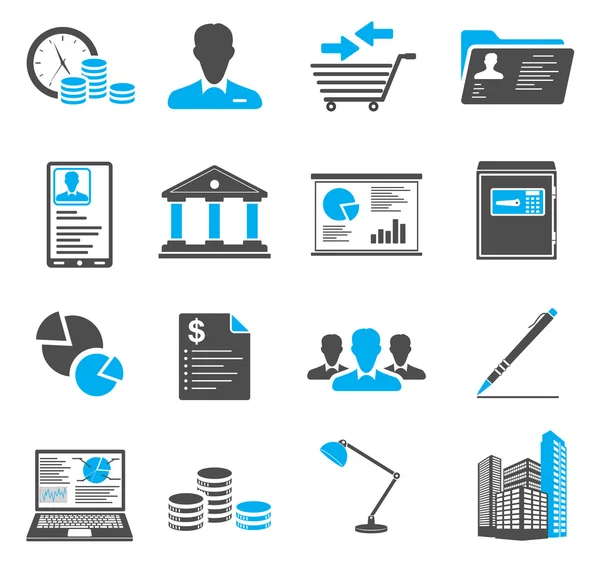 Iconos de oficina y negocios — Vector de stock