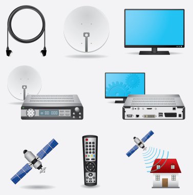 Satellite TV system clipart