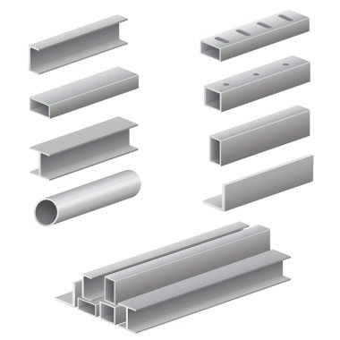 Metal profile and tubes clipart