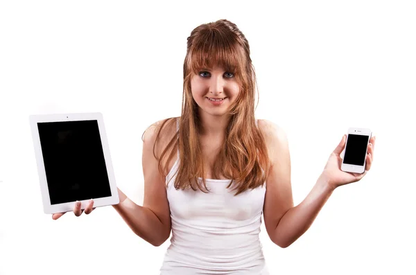 Computer in der Hand. — Stockfoto