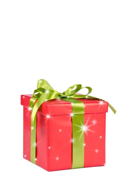 Vánoční dárková krabička s hvězdami — Stock fotografie