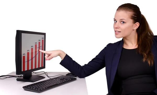 Businesswoman with laptop — Stock Photo, Image