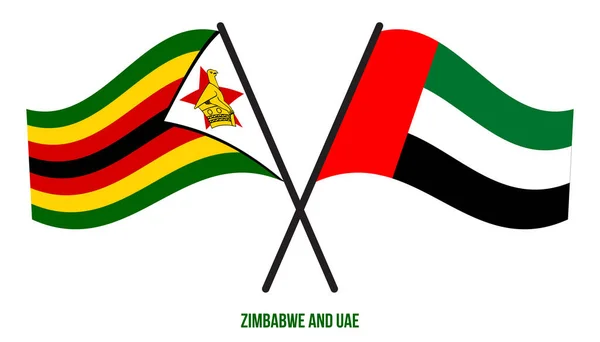 Flagi Zimbabwe Zea Przeszły Machały Stylu Płaskim Oficjalna Proporcja Prawidłowe — Wektor stockowy