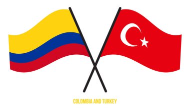 Kolombiya ve Hindi Bayrakları Çarpıştı ve Sallanan Düz Stil. Resmi Orantı. Renkleri Düzelt.