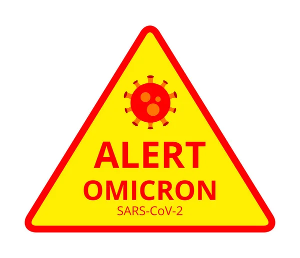 Alerta Micrones Omicron New Sars Mutation Variant 529 Concept Riesgo — Archivo Imágenes Vectoriales