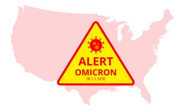 Alerta Omicron Usa Omicron New Sars Mutation Variant 529 Concept — Archivo Imágenes Vectoriales