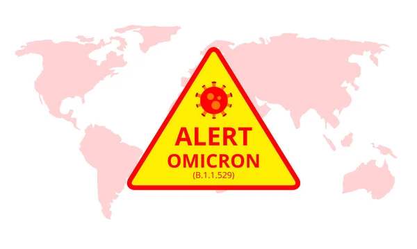 Omicron Global Alert Omicron New Sars Mutation Variant 529 Concept — Archivo Imágenes Vectoriales