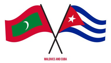 Maldivler ve Küba Bayrakları Çapraz ve Sallanan Düz Tarz. Resmi Orantı. Renkleri Düzelt.