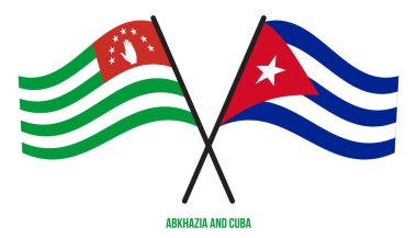 Abhazya ve Küba Bayrakları Çapraz ve Sallanan Düz Tarz. Resmi Orantı. Renkleri Düzelt.