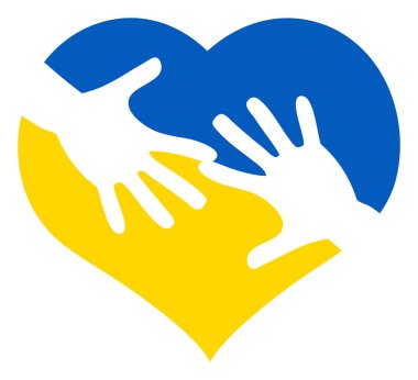 Ukrayna 'ya yardım. İki Eller Kalpte Sembolü. Ukrayna Savaşı. Ukrayna 'yı kurtar. Ukrayna için dua et. Savaşı durdurun. Ukrayna haritası. Ukrayna Vektör İllüstrasyonu