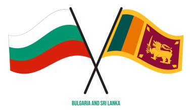 Bulgaristan ve Sri Lanka Bayrakları Geçildi ve Sallanan Düz Tarz. Resmi Orantı. Renkleri Düzelt