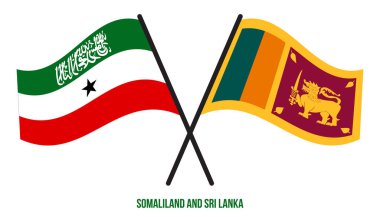 Somaliland ve Sri Lanka Bayrakları Çapraz ve Dalgalı Düz Tarz. Resmi Orantı. Renkleri Düzelt.