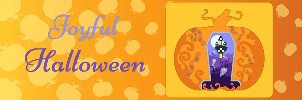 Halloween Background Picture Fun Decoration Walls Postcards Printing Etc Pumpkin — Archivo Imágenes Vectoriales