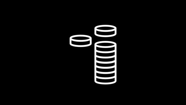 Animated Finance Icoon Met Alpha Kanaal Doorzichtige Achtergrond Line Business — Stockvideo