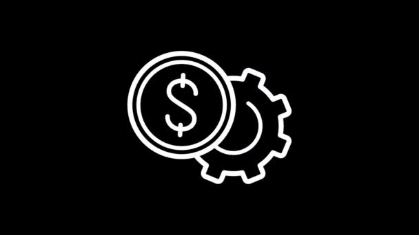 Icono Animado Finanzas Con Canal Alfa Fondo Transparente Línea Negocio — Vídeo de stock