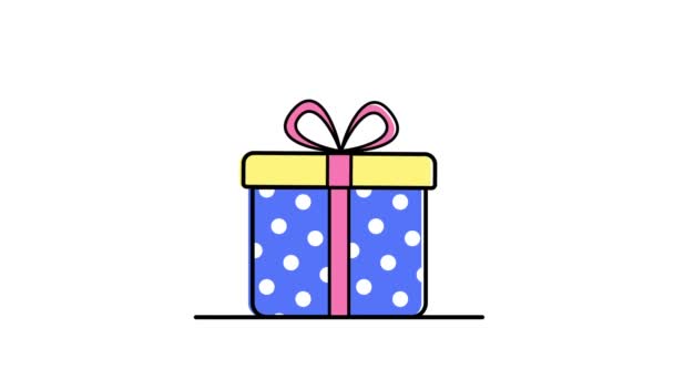 带着天赋的动画 标志的假日图标 简约的网页设计 生日礼物 圣诞节 新年礼物 矢量图解 — 图库视频影像