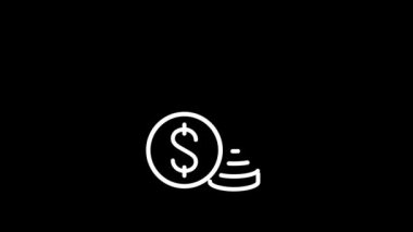 Alfa kanallı animasyon finans simgesi. Şeffaf arka plan. İnternet sitesi için çizgi iş illüstrasyonu, bilgi grafikleri, sunum. Ödeme, bankacılık, yönetim işlemleriyle ilgili grafiksel unsurlar. Dinamik, basit minimalist tasarım.