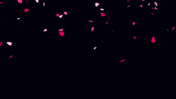 Festive Background Falling Hearts Bright Animation Valentine Day Holiday Wedding — Vídeo de Stock