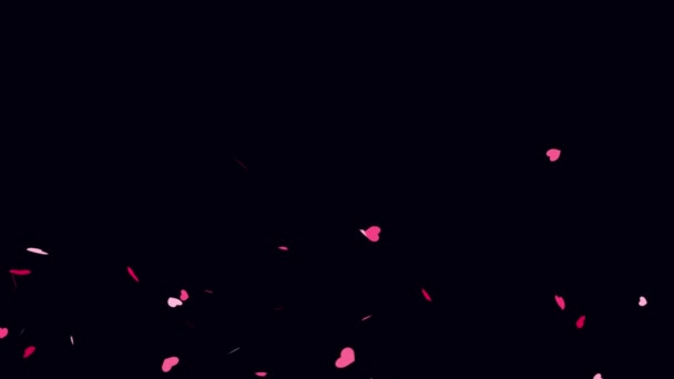 Festive Background Flying Hearts Bright Animation Valentine Day Wedding Holiday — Vídeo de Stock