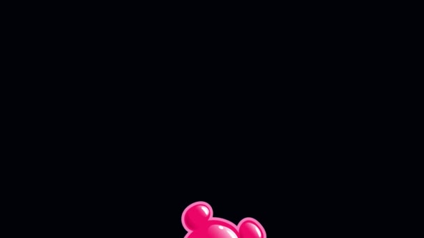 Animated Greeting Card Flying Balloons Birthday Valentine Day Funny Background — стокове відео
