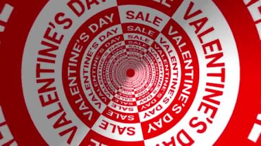 Sevgililer Günü indirimli reklam animasyonu. Mevsimlik ve tatil satışları için metin afişi. Kitnetik tipografi. Modern, dinamik tasarım mağaza ya da online alışveriş için. Web sitesi başlığı. 