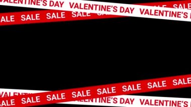 Sevgililer Günü indirimli reklam animasyonu. Mevsimlik ve tatil satışları için metin afişi. Kitnetik tipografi. Modern, dinamik tasarım mağaza ya da online alışveriş için. Web sitesi başlığı. 