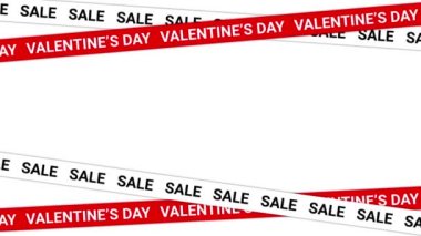 Sevgililer Günü indirimli reklam animasyonu. Mevsimlik ve tatil satışları için metin afişi. Kitnetik tipografi. Modern, dinamik tasarım mağaza ya da online alışveriş için. Web sitesi başlığı