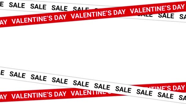 Día San Valentín Venta Animación Publicitaria Banner Texto Para Ventas — Vídeos de Stock