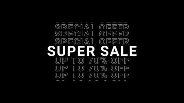 Speciální Nabídka Super Prodej Sleva Sleva Dovolenou Sezónní Prodej Propagační — Stock video