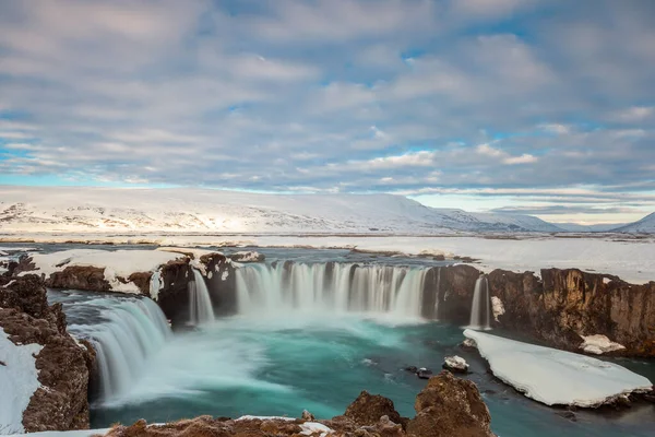 Godafoss Faller Morgonen Island — Stockfoto