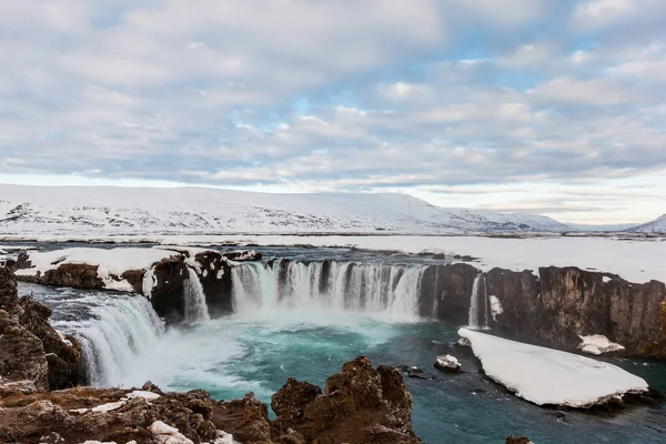 Godafoss Faller Morgonen Island — Stockfoto