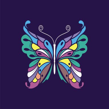 Kelebek vektörü ve renkli tasarım