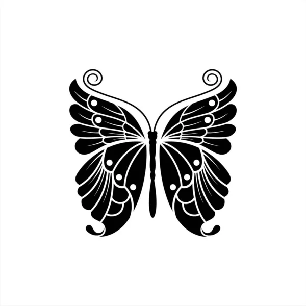蝶のシルエットデザインベクトルとイラスト — ストックベクタ