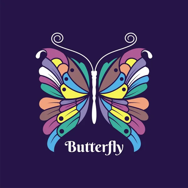 Butterfly Vector Illustration Colorful Design — Stock Vector