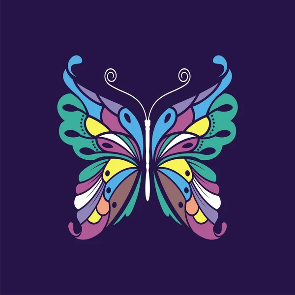 Schmetterlingsvektor Und Illustration Buntem Design — Stockvektor