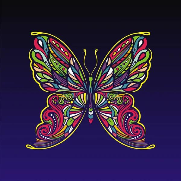 Butterfly Art Design Colorful Vector — Stock vektor