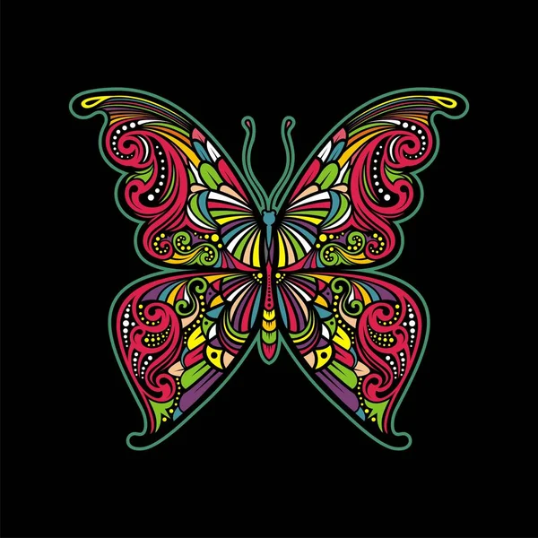 Butterfly Art Colorful Vector Design — Stock vektor