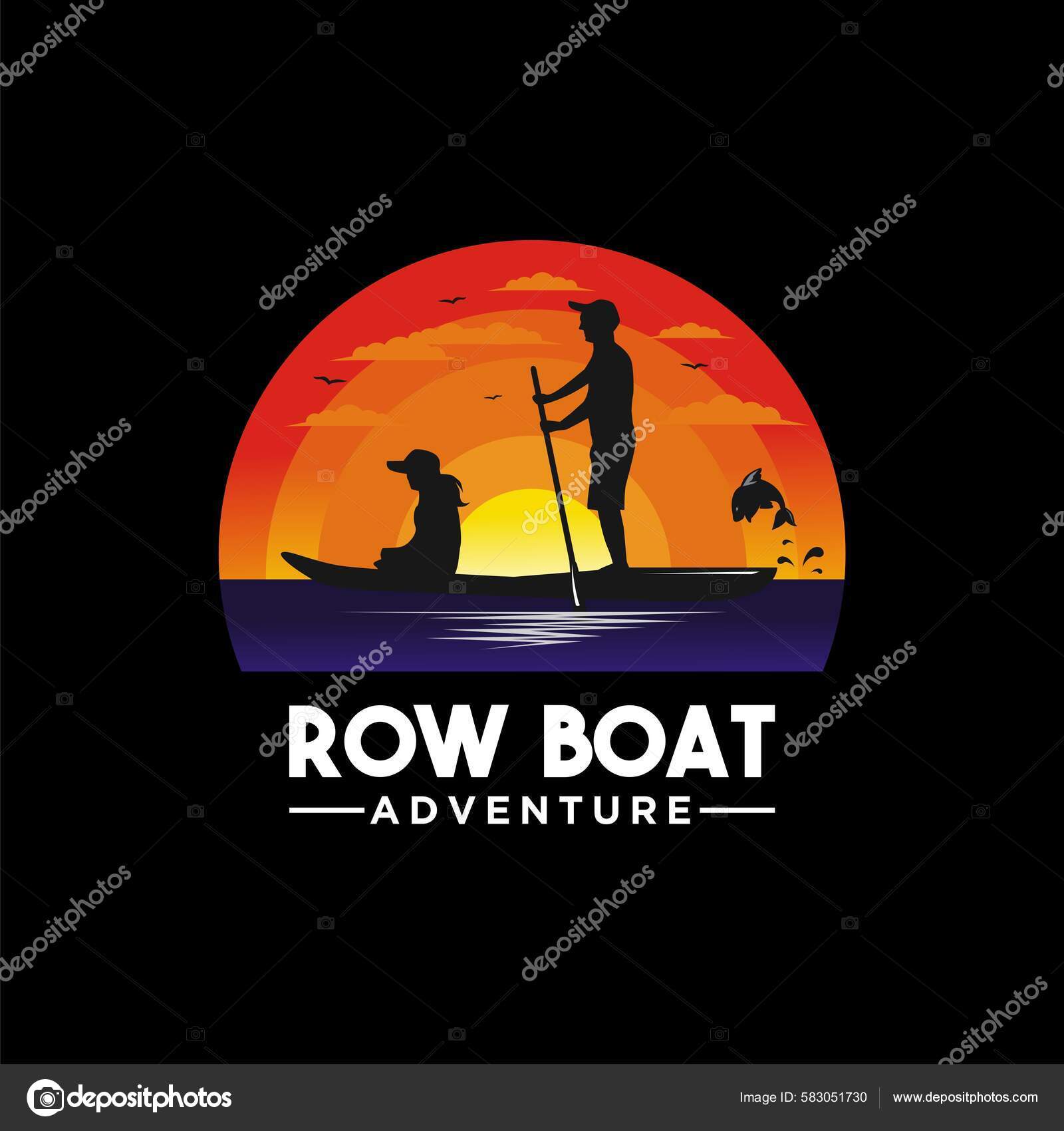 Row Boat Logo Design Vector Illustration Stock Illustration by ©jarvis ...