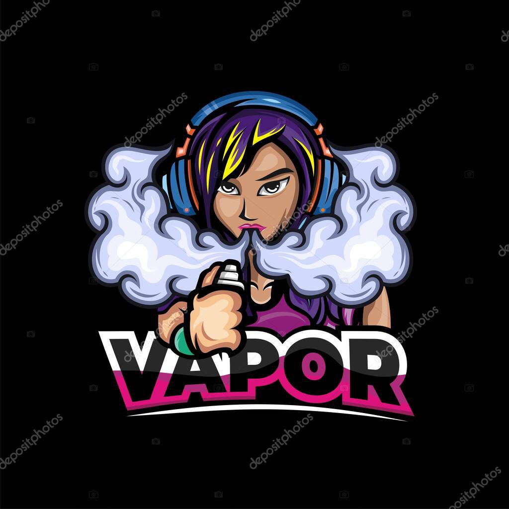 Vapor girl vector and illustration design
