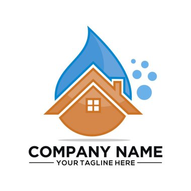 Home cleaning logo and vector icon